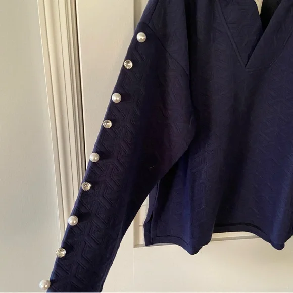 Simply Southern Winter Jewelled Quilted Top New with Tags Blue - Picture 3 of 6